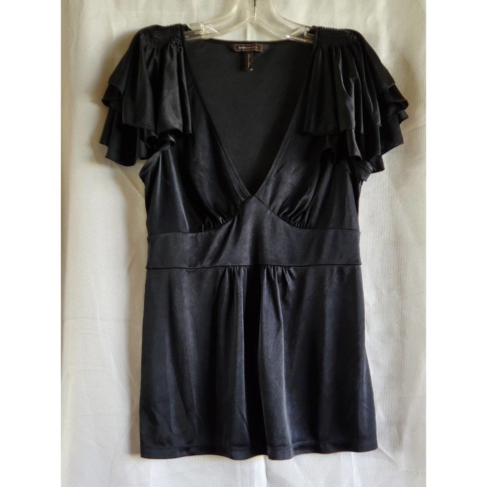 Bcbgmaxazria black top blouse S - Picture 5 of 6